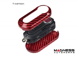 FIAT 500 Key Fob Cover - Carbon Fiber - T-Carbon - Black